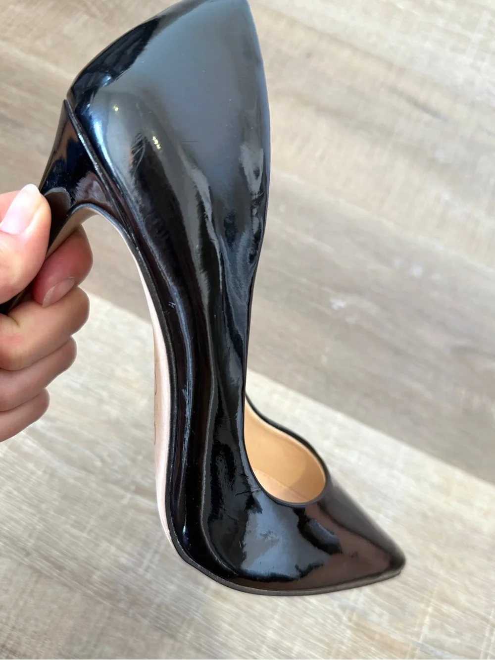 Jessica Simpson Cassani Size 7.5 Black Patent Pointed Toe Stiletto Pumps